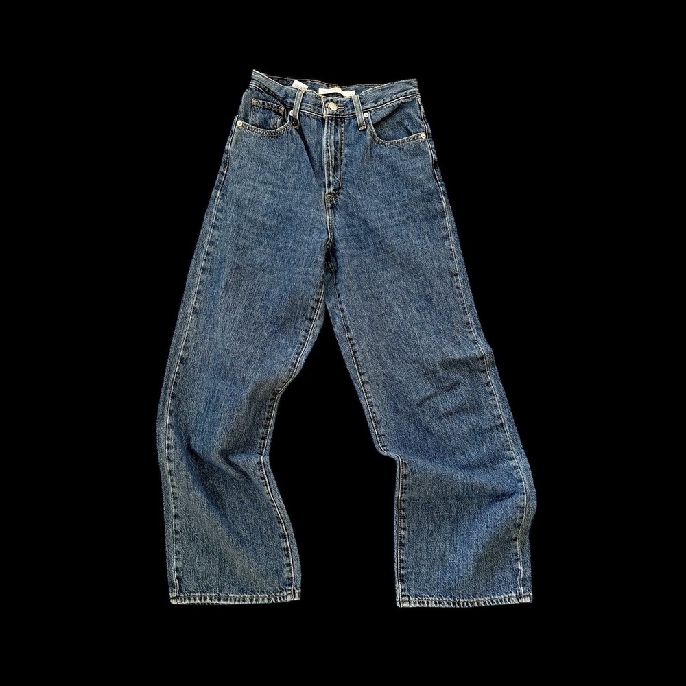 Levi's Jeans High Waisted Straight Leg Medium Denim Wash Blue Women's Sz 24.5x26